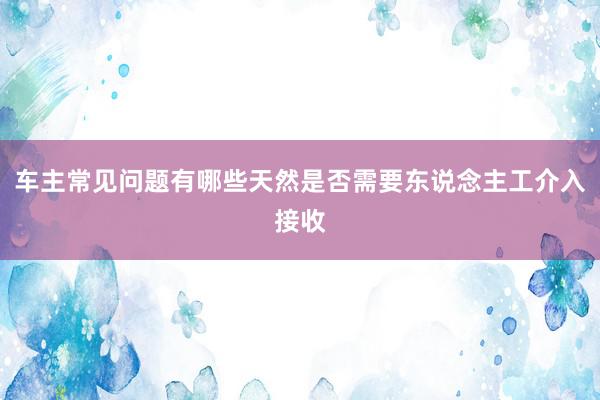 车主常见问题有哪些天然是否需要东说念主工介入接收