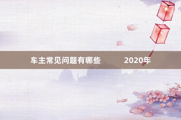 车主常见问题有哪些           2020年