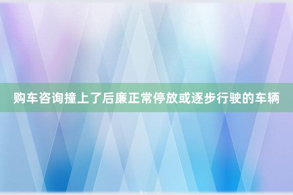 购车咨询撞上了后廉正常停放或逐步行驶的车辆