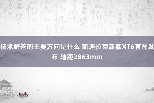 技术解答的主要方向是什么 凯迪拉克新款XT6官图发布 轴距2863mm