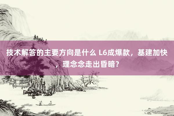 技术解答的主要方向是什么 L6成爆款，基建加快，理念念走出昏暗？