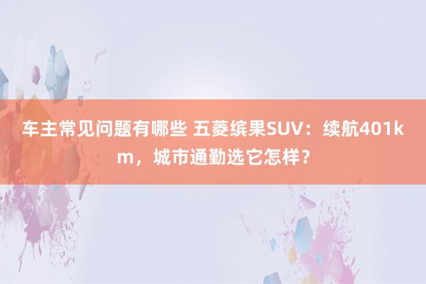 车主常见问题有哪些 五菱缤果SUV：续航401km，城市通勤选它怎样？