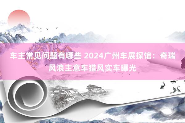 车主常见问题有哪些 2024广州车展探馆：奇瑞风浪主意车猎风实车曝光