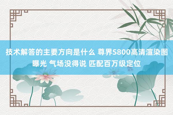 技术解答的主要方向是什么 尊界S800高清渲染图曝光 气场没得说 匹配百万级定位