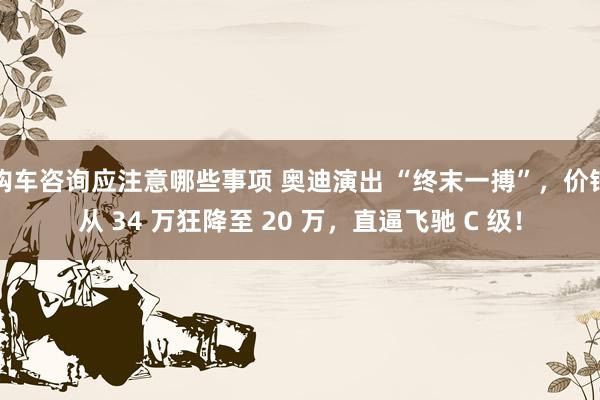 购车咨询应注意哪些事项 奥迪演出 “终末一搏”，价钱从 34 万狂降至 20 万，直逼飞驰 C 级！