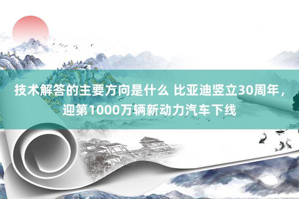 技术解答的主要方向是什么 比亚迪竖立30周年，迎第1000万辆新动力汽车下线