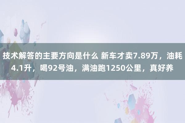 技术解答的主要方向是什么 新车才卖7.89万，油耗4.1升，喝92号油，满油跑1250公里，真好养