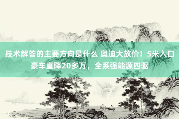 技术解答的主要方向是什么 奥迪大放价！5米入口豪车直降20多万，全系强能源四驱