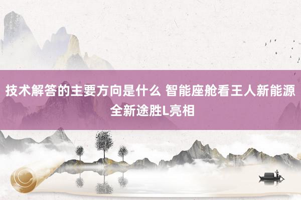 技术解答的主要方向是什么 智能座舱看王人新能源 全新途胜L亮相