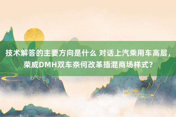 技术解答的主要方向是什么 对话上汽乘用车高层，荣威DMH双车奈何改革插混商场样式？