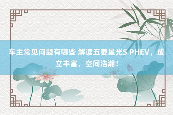 车主常见问题有哪些 解读五菱星光S PHEV，成立丰富，空间浩瀚！