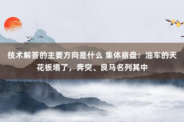 技术解答的主要方向是什么 集体崩盘：油车的天花板塌了，奔突、良马名列其中