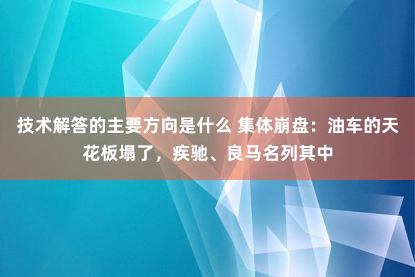 技术解答的主要方向是什么 集体崩盘：油车的天花板塌了，疾驰、良马名列其中