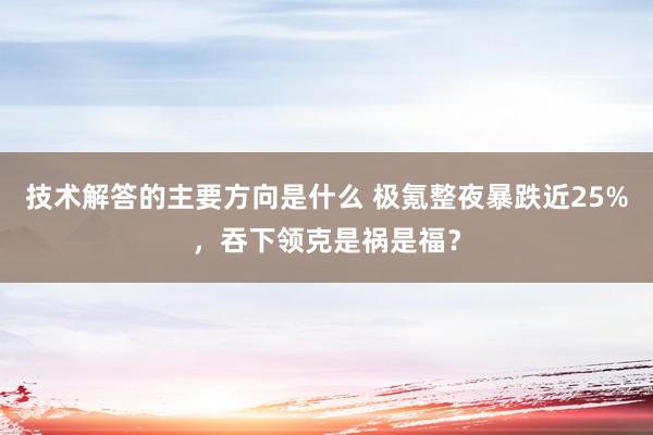 技术解答的主要方向是什么 极氪整夜暴跌近25%，吞下领克是祸是福？