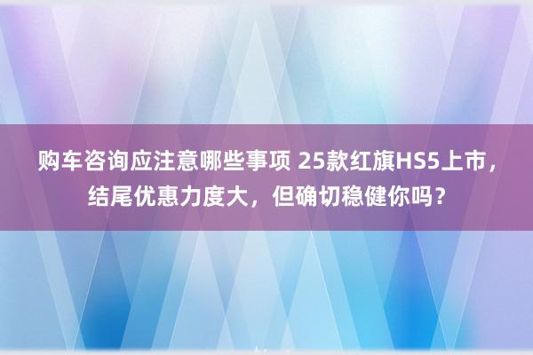 购车咨询应注意哪些事项 25款红旗HS5上市，结尾优惠力度大，但确切稳健你吗？