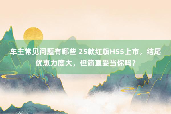 车主常见问题有哪些 25款红旗HS5上市，结尾优惠力度大，但简直妥当你吗？