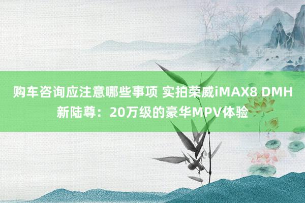 购车咨询应注意哪些事项 实拍荣威iMAX8 DMH新陆尊：20万级的豪华MPV体验