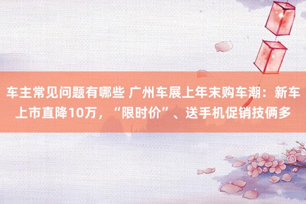 车主常见问题有哪些 广州车展上年末购车潮：新车上市直降10万，“限时价”、送手机促销技俩多