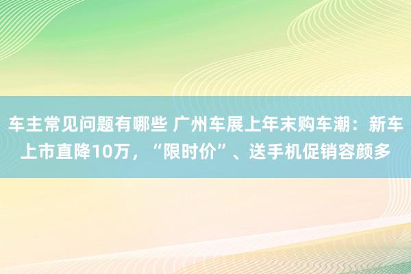 车主常见问题有哪些 广州车展上年末购车潮：新车上市直降10万，“限时价”、送手机促销容颜多