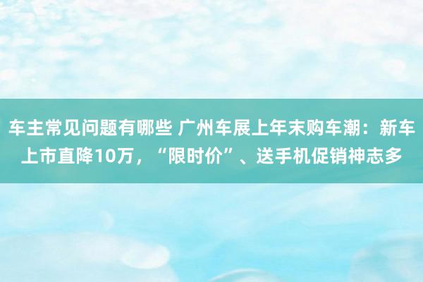 车主常见问题有哪些 广州车展上年末购车潮：新车上市直降10万，“限时价”、送手机促销神志多