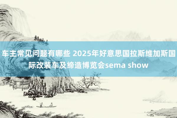 车主常见问题有哪些 2025年好意思国拉斯维加斯国际改装车及缔造博览会sema show