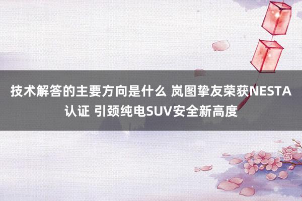 技术解答的主要方向是什么 岚图挚友荣获NESTA认证 引颈纯电SUV安全新高度