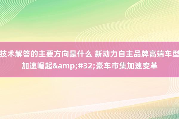 技术解答的主要方向是什么 新动力自主品牌高端车型加速崛起&#32;豪车市集加速变革