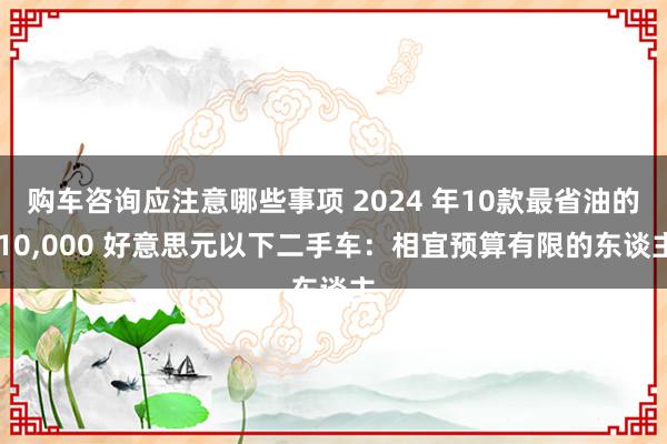 购车咨询应注意哪些事项 2024 年10款最省油的 10,000 好意思元以下二手车：相宜预算有限的东谈主