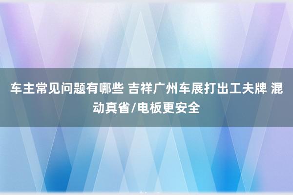 车主常见问题有哪些 吉祥广州车展打出工夫牌 混动真省/电板更安全