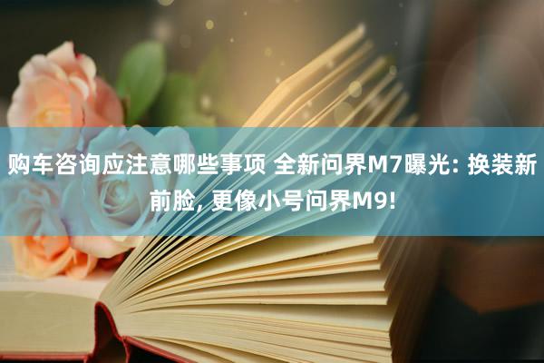 购车咨询应注意哪些事项 全新问界M7曝光: 换装新前脸, 更像小号问界M9!