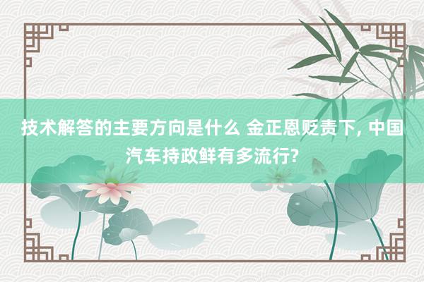 技术解答的主要方向是什么 金正恩贬责下, 中国汽车持政鲜有多流行?