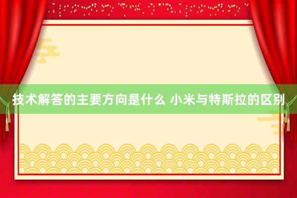 技术解答的主要方向是什么 小米与特斯拉的区别