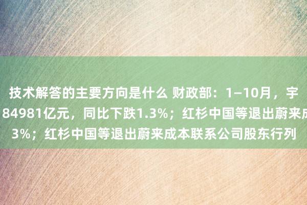 技术解答的主要方向是什么 财政部：1—10月，宇宙一般全球预算收入184981亿元，同比下跌1.3%；红杉中国等退出蔚来成本联系公司股东行列