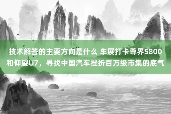 技术解答的主要方向是什么 车展打卡尊界S800和仰望U7，寻找中国汽车挫折百万级市集的底气