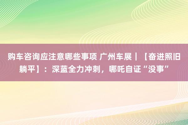 购车咨询应注意哪些事项 广州车展｜【奋进照旧躺平】：深蓝全力冲刺，哪吒自证“没事”