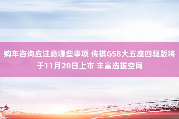 购车咨询应注意哪些事项 传祺GS8大五座四驱版将于11月20日上市 丰富选拔空间