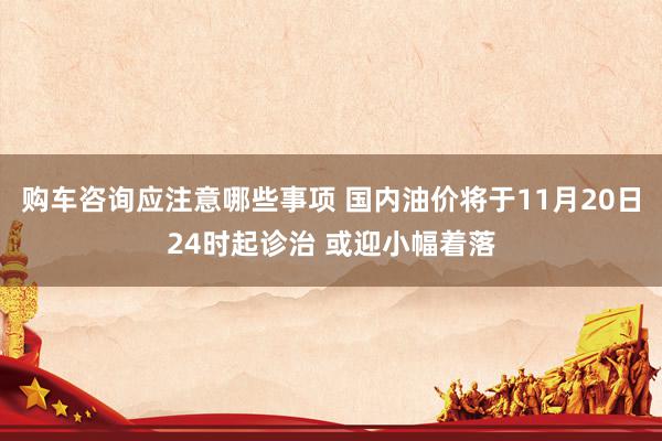 购车咨询应注意哪些事项 国内油价将于11月20日24时起诊治 或迎小幅着落