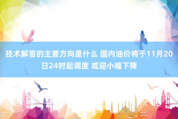 技术解答的主要方向是什么 国内油价将于11月20日24时起调度 或迎小幅下降