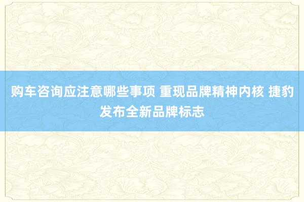 购车咨询应注意哪些事项 重现品牌精神内核 捷豹发布全新品牌标志