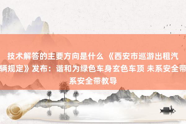 技术解答的主要方向是什么 《西安市巡游出租汽车车辆规定》发布：谐和为绿色车身玄色车顶 未系安全带教导